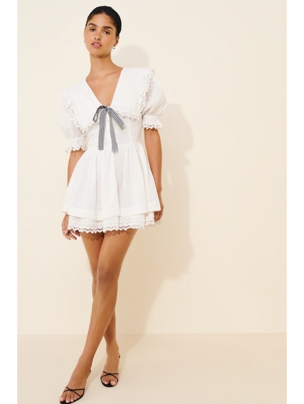 FOR LOVE & LEMONS Marilyn Collared eyelet Mini Dress